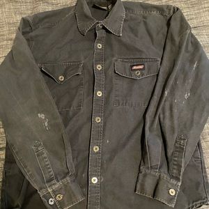 Vintage Dickies button down long sleeve shirt dark blue